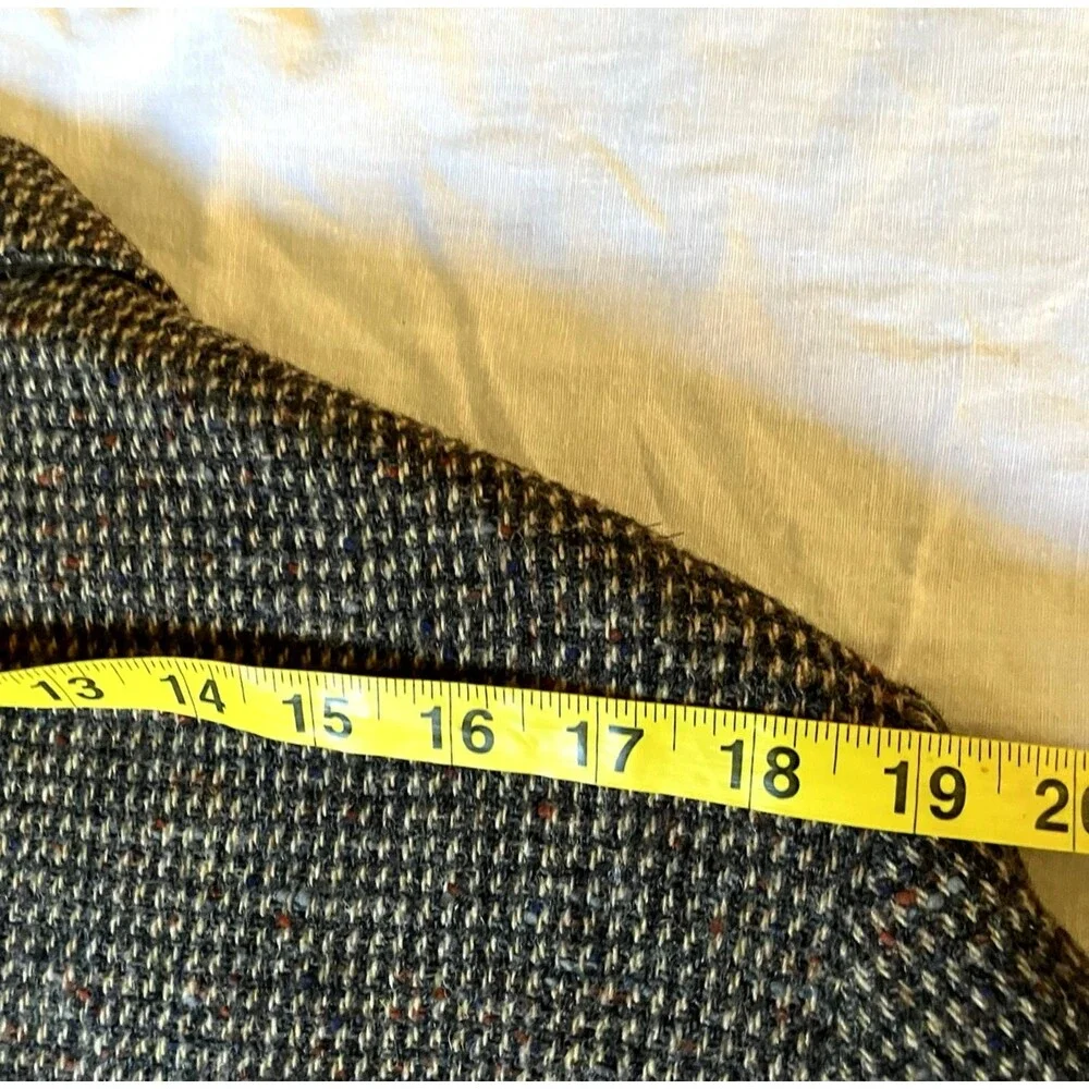 Stanley Blacker Vintage Tweed Wool Sport Coat Gray Fleck Check 42 44 USA Preppy